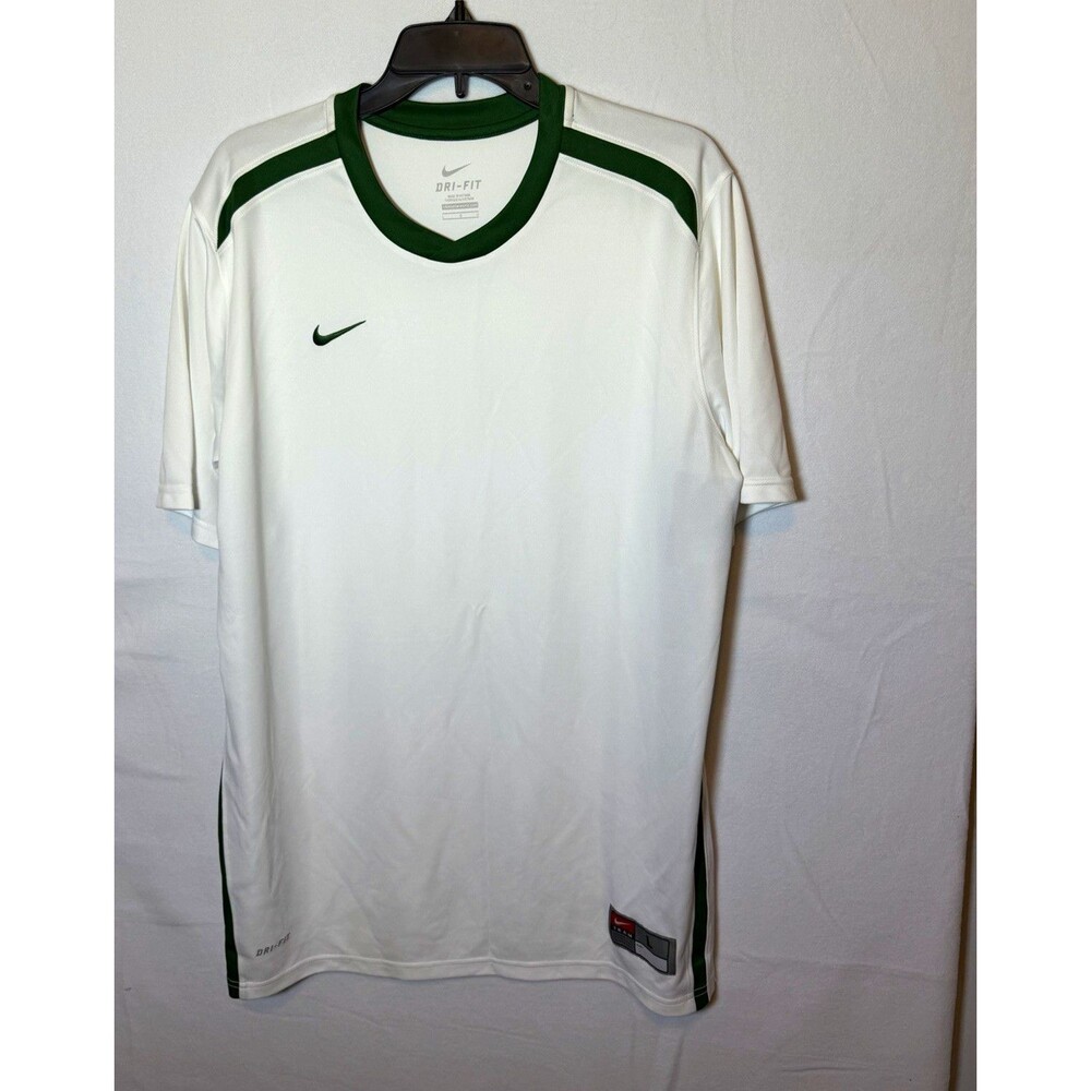 Nike Dri-FIT Men’s Tennis Jersey T-Shirt V-Neck Short Sleeve White/Green L